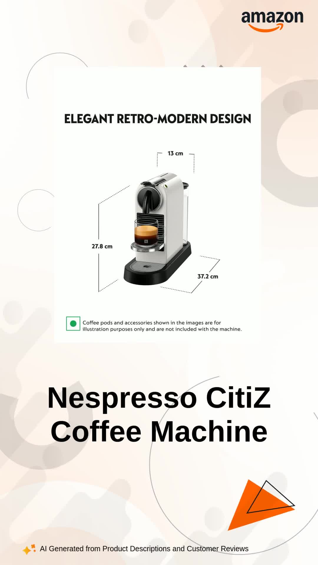 Nespresso CitiZ Coffee Machine (White)|One-Touch Brewing|40ml