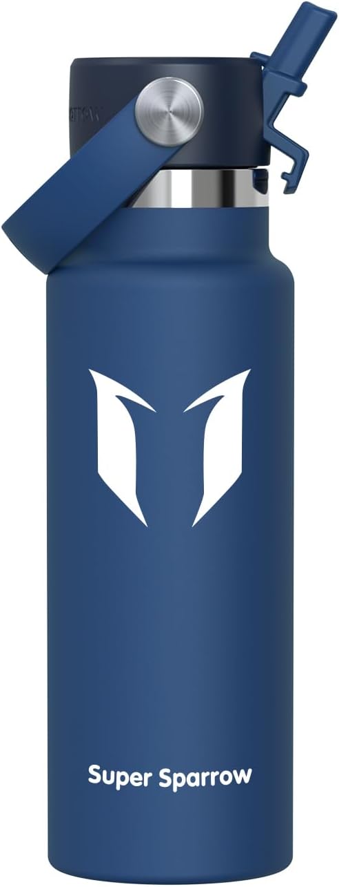 Sparrow Insulated Water Bottle - 350ml/500ml/750ml/1L/1.2L - FlipFlow Metal Water Bottles with Straw Lid - BPA Free - Leakproof Stainless Steel Flask for Sport, Gym, School, Outdoor, Travel — image 27