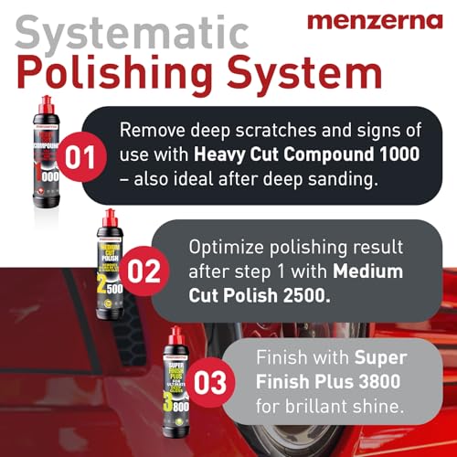 Image of menzerna Polishing Set 8oz - HCC1000, MCC2500 & 3800 | 3-Step System for Scratch Removal, Swirl Elimination & Mirror-Like Finish