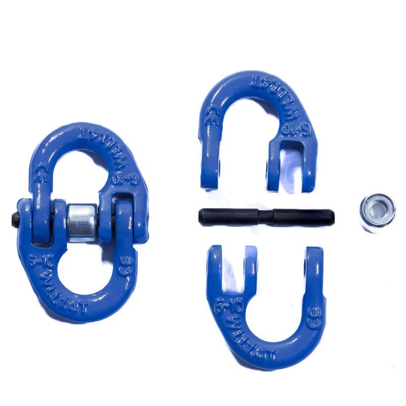 Cadena colgante de 4 hebras, 10 mm x 5 m, con gancho de horquilla, alta resistencia, cadena galvanizada, clase 10 para grúas
