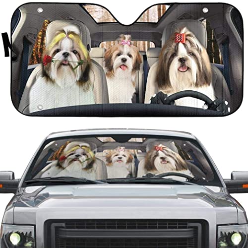 Paraguas luna de coches reflectante M y parasol para automóvil con protección rayos UV Shih Tzu