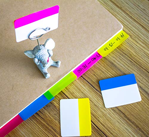 Image of 500 Pieces Tabs 2 Inch Sticky Index Tabs, Writable and Repositionable File Tabs Flags Colored Page Markers Labels for Reading Notes, Books and Classify Files, 21 Sets 10 Colors (Index Tabs)