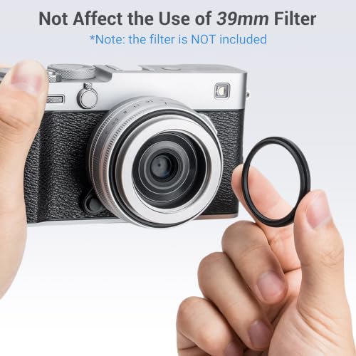 Image of JJC LH-XF27 Metal Lens Hood Shade for Fuji XF 23mm f2.8 Lens on X-E5,Silver | for XF 27mm f /2.8 R WR, XF 27mm f /2.8 Lens(Not for TTArtisan 27mm Lens), Replaces Fujifilm LH-XF27 Lens Hood, No Vignetting