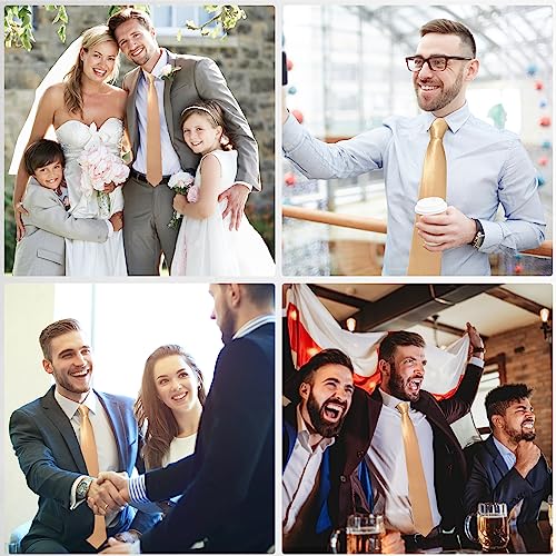 Image of Luckyvestir Mens Tie Solid Satin Neck Ties 3.15'' Formal Necktie for Wedding Business Christmas Father's Valentine's Day Gift