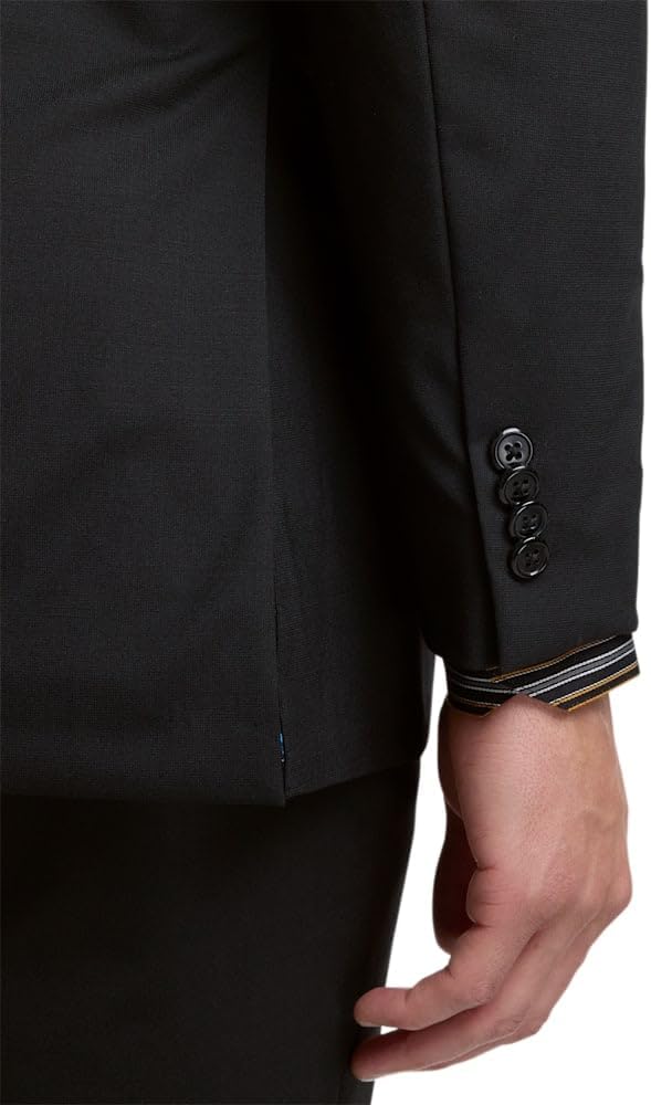 Paul Fredrick Men's Wool Stretch Bengaline Peak Lapel Suit Jacket