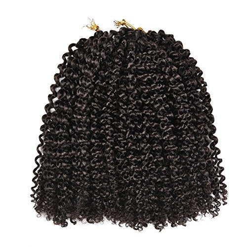 Refiend Marlibob Kinky Curly Crochet Hair Marly Braid Ombre Braiding Hair 6packs/lot 8inch Curly Weave Synthetic Crochet Hair Extensions 30g/pack (8inch,#2)