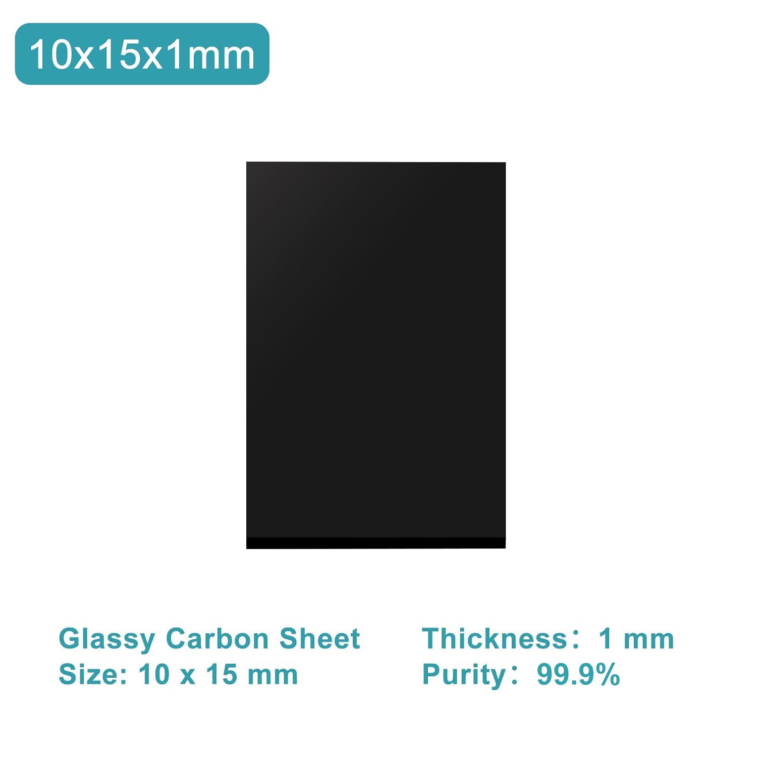 stonylab Hochreine Glaskohlenstoffplatten, 10x15x1 mm, 1 Packung für Elektrochemische Experimente