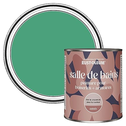 Rust-Oleum Peinture Verte Résistante à l'humidité pour Meubles de Salle de Bains, Finition Satinée - Émeraude 750ml