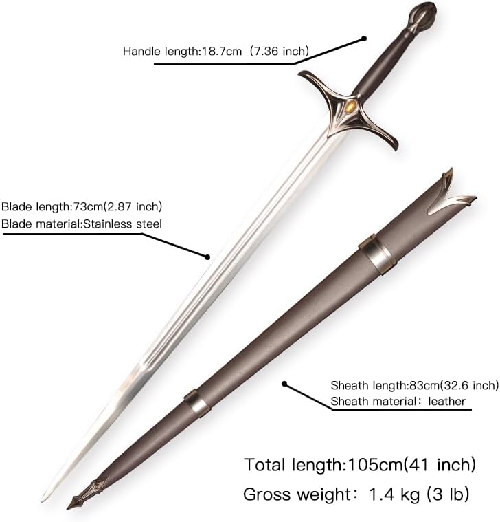 Miniatura 2 de Espada Galadriel de Metal Elf Commander de 41 pulgadas