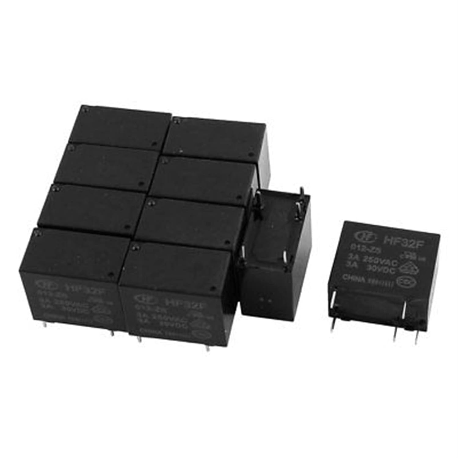 10 Pcs 30VDC 250VAC 3A 5 Terminal SPDT Conversion HF32F-012-ZS Power Relay