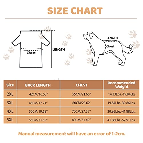 Dog Shirts Blank Clothes 3 Pieces Dog T-Shirts Apparel Shirts Soft And Dry Breathable Large Dogs Cats Pet Sleeveless Vest T-Shirt Apparel Clothing (4Xl) #TOP1