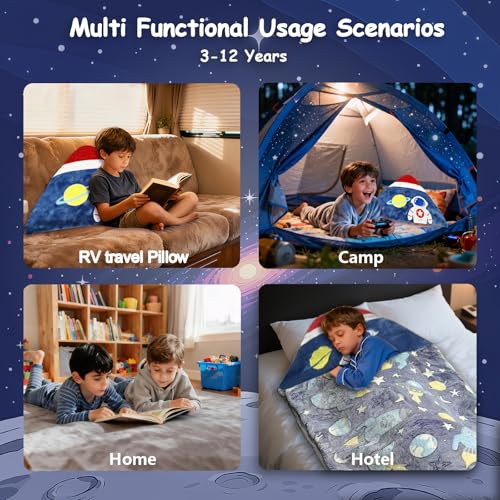 Image of Kids Sleeping Bag, Large Unicorn Slumber Bag for Girls Boys, Portable Nap Mat, Preschool Daycare Kindergarten Birthday Gift 3-12 Yr Child