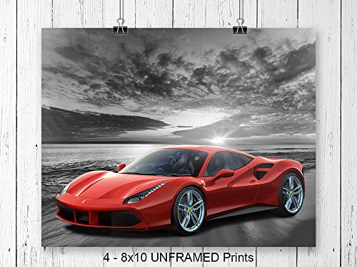 Yellowbird Art & Design Lamborghini Mclaren Ferrari Bugatti Wall Art - Boys Room Decor - Race Car Decor thumb #3
