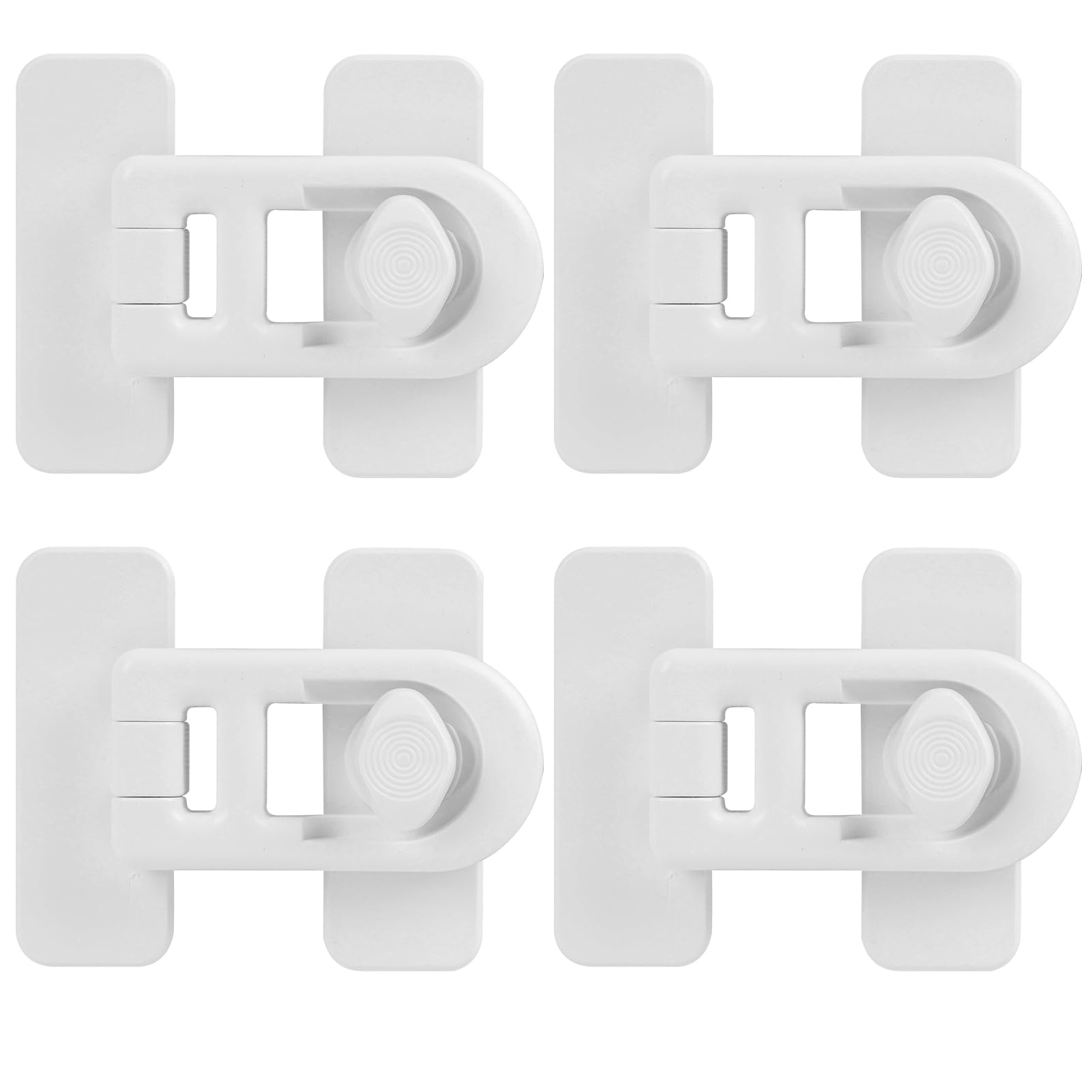4PCS Serrure de porte de réfrigérateur de sécurité enfant, Blanc, Serrure de Porte de Réfrigérateur, Cadenas Frigo Bébé,Verrou Frigo sans Perçage, pour Tiroirs, Armoires et Appareils