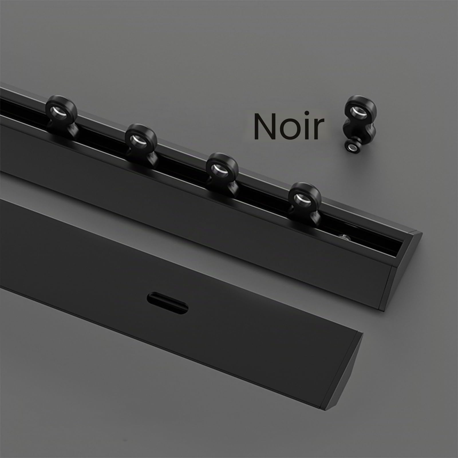Rail De Plafond en Aluminium pour Rideaux, Rail De Rideau Robuste, Mute Tringle À Rideau Montée Au Plafond, Ensemble De Rails pour Bureau, Salon, Chambre(Size:400cm,Color:Noir)