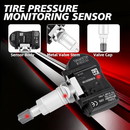 VELDUROVEL Pre-Programmed Tire Pressure Monitoring Sensor 315MHz TPMS Sensor Compatible with 2007-2012 Chevy Colorado/Gmc Canyon, for Hummer H3 2006-2010, for Isuzu i-290 i-370 Set of 4, OE-15122618 by VELDUROVEL - Image 4