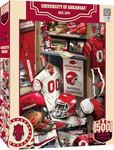 Image of MasterPieces Arkansas Razorbacks Jigsaw Puzzle - 500 Piece Locker Room Game Day - Adult