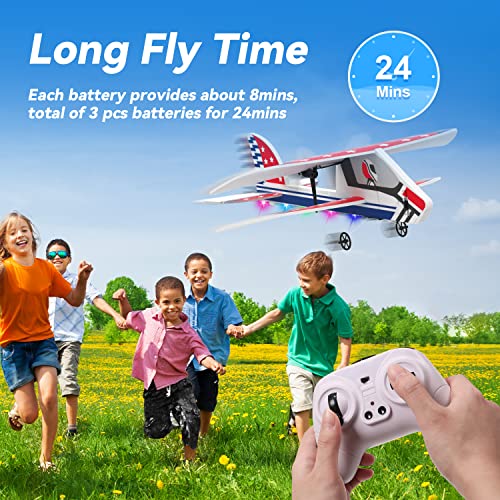 Deerc Rc Plane, 2.4Ghz Remote Control Airplane W/ 3 Batteries & 6-Axis Gyro Stabilizer, 2Ch Rtf Rc Glider Toy For Beginners Kids Boys Girls Adults #TOP4