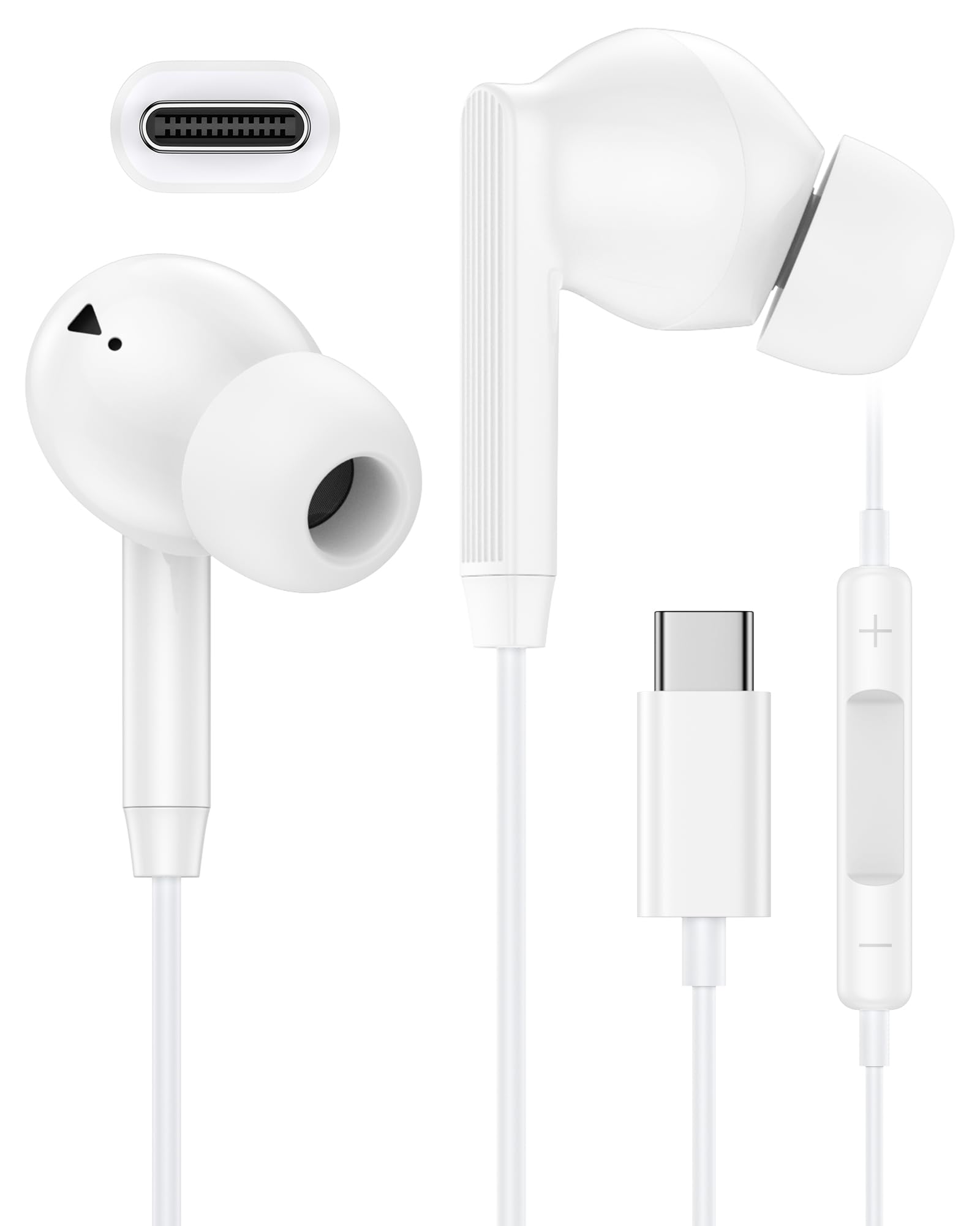 iPhone 17e 17 16 USB C Wired Headphones with Microphone Noise Cancelling Earbuds USBC for iPhone 16e Pro