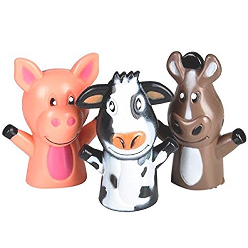 Preisvergleich Produktbild Farm Animal Vinyl Finger Puppets (1 dz) by Rinco