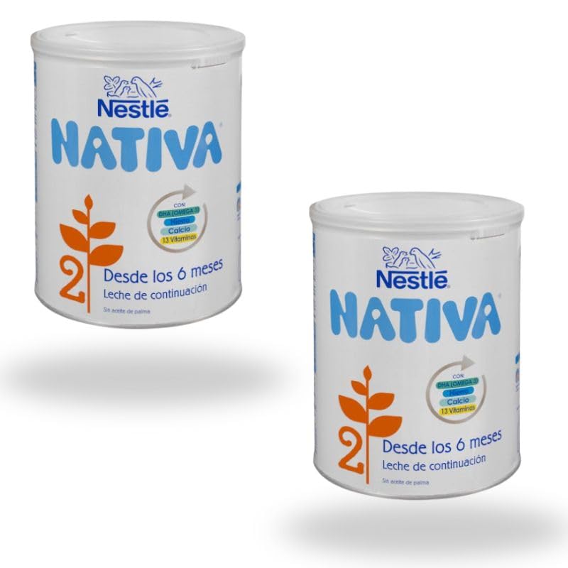 Pack 2 Botes de Leche de Continuación en Polvo Nativa 2 Nestlé +6 Meses – 800 g por Bote