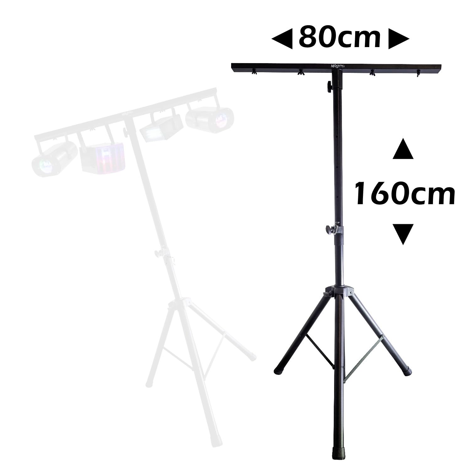MOOVING LIGHT & SOUND - Piedino Luce DJ ML-SUPPORT-DJLIGHT 1m60 Regolabile