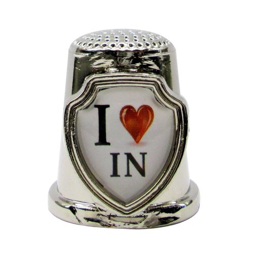 Souvenir Thimble - I love IN - Indiana