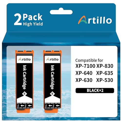 Image of Remanufactured Replacement for Epson 410 black Ink Cartridges 410XL 2 Pack | Compatible for epson xp-7100 printer ink cartridges Expression XP-830 XP-640 XP-7100 XP-635 XP-630 XP-530 (Black, 2 Pack)
