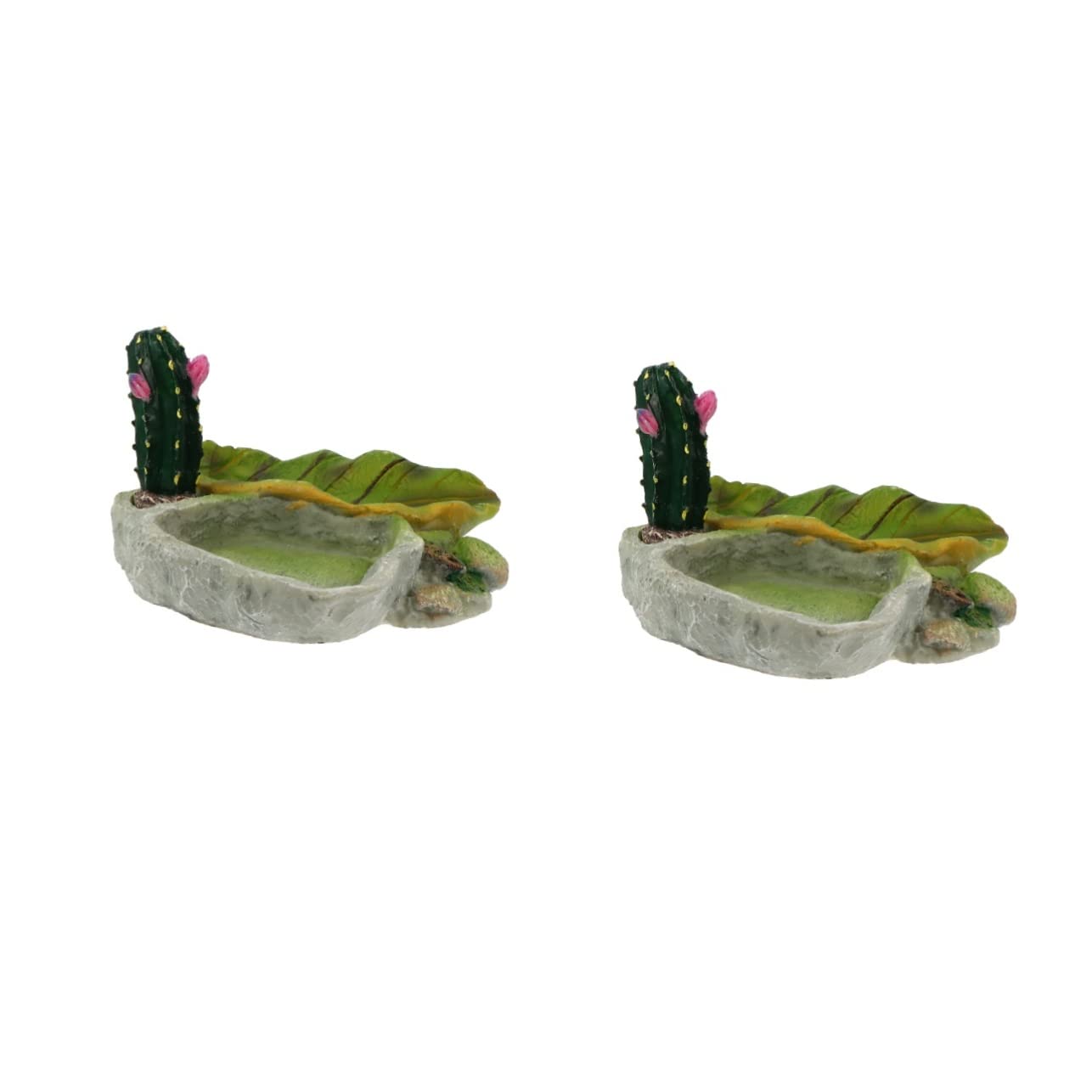 Cuenco de agua para reptiles Cuenco for alimentación de reptiles, 2 piezas, bandeja de alimentación de reptiles, cuenco de grillos, comedero for serpientes, plato de comida for tortugas, tronco de árb