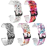 5 Pack Band Compatible with Garmin Forerunner 55 165/ Vivoactive 5/Venu Sq 2/Approach S12 S40 S42 Smartwatch