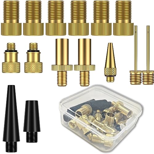 Fahrradventil Adapter, 15 St&uuml;ck Alle Fahrrad Adapter Franz&ouml;sisches Ventil Fahrrad Ventil Set Dv Sv Av, Blitzventil Mit Kegel Adaptern Und Ballnadeln f&uuml;r Alle Fahrradventile