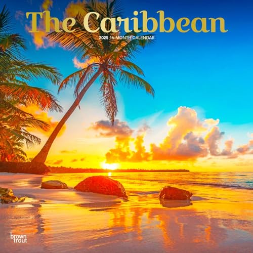 Calendrier mural Caraïbes 2025 12 x 24 po BrownTrout