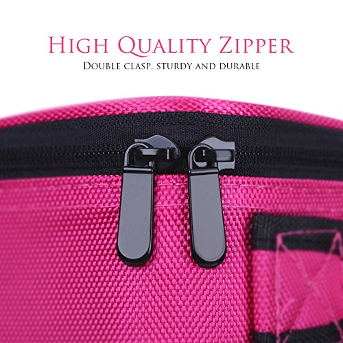 Docolor Travel Makeup Bag,Double Layer Portable Cosmetic Bag with Adjustable Dividers,Waterproof Makeup Case for Makeup… - Image 5