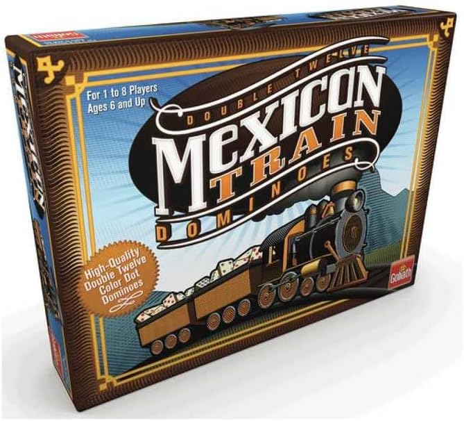 Goliath - Mexican Train | Domino Game from 6 Years, Board Game for 1 - 8 Players, Board Game with High Quality Dominoes
