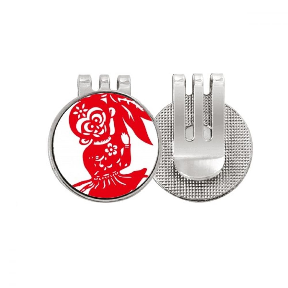 Marqueur de balle de golf singe et motif traditionnel en émail