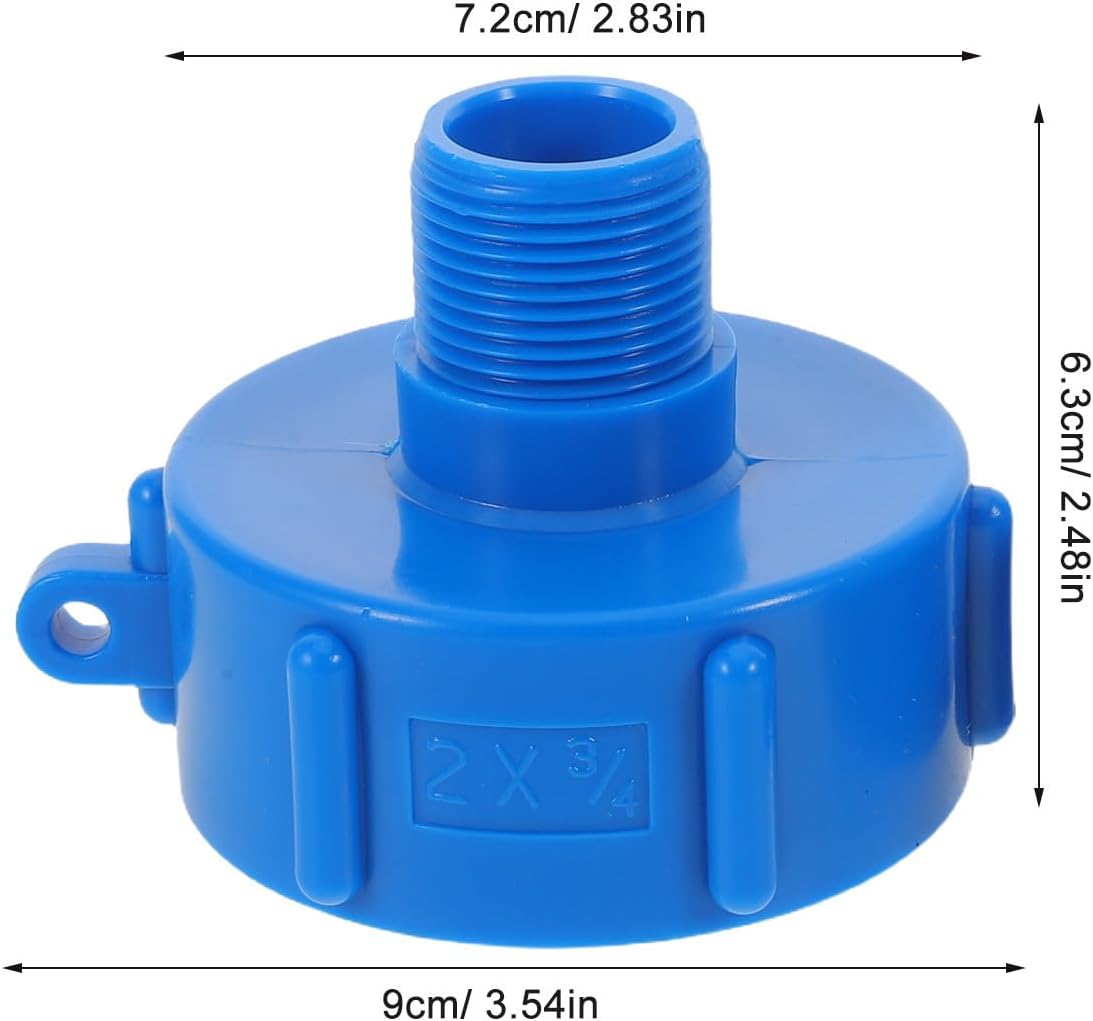 jojofuny 2pcs Ibc Tank Adapter Set 2 Inch to 3/4 Inch Conversion Fitting Plastic Leakproof Design Universal Compatibility Quick Connect Coupler for Water Tote Valve Accessories