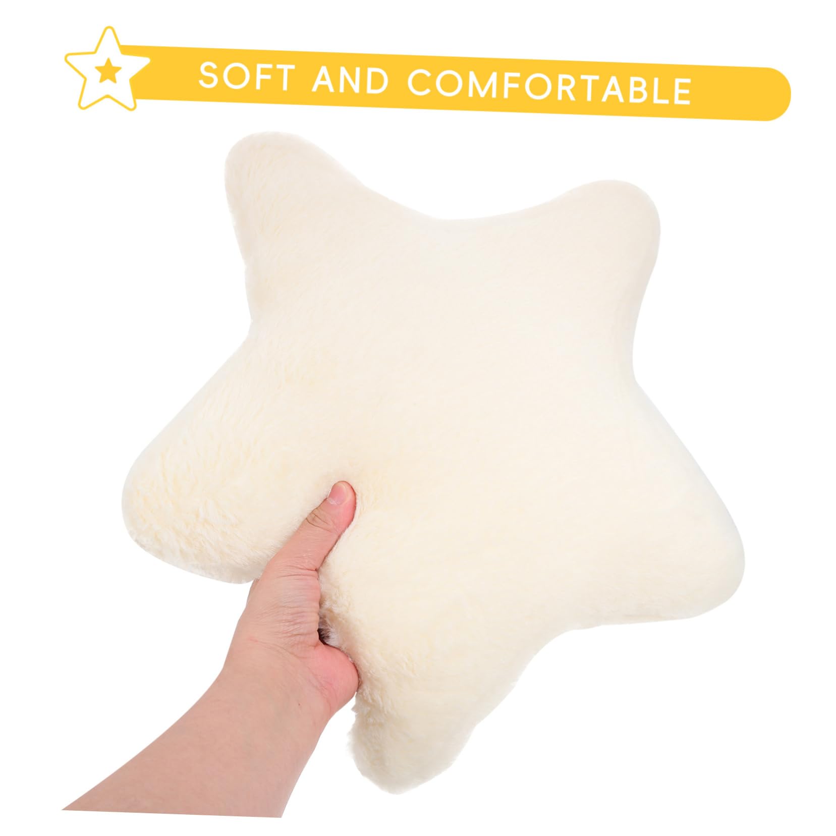 Amosfun Luxurious Star Shaped Pillow Soft Plush Couch Pillow for Bedroom Living Room Car Window Seat Dec