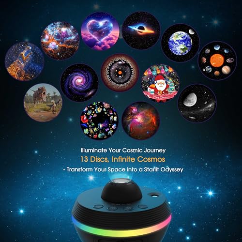 Image of L LOHAS LED Galaxy Projector, Star Projector Planetarium Night Light | 13 in 1 HD Space Night Light Projector with Light Strip Meteor for Kids Bedroom Birthday Christmas Gift