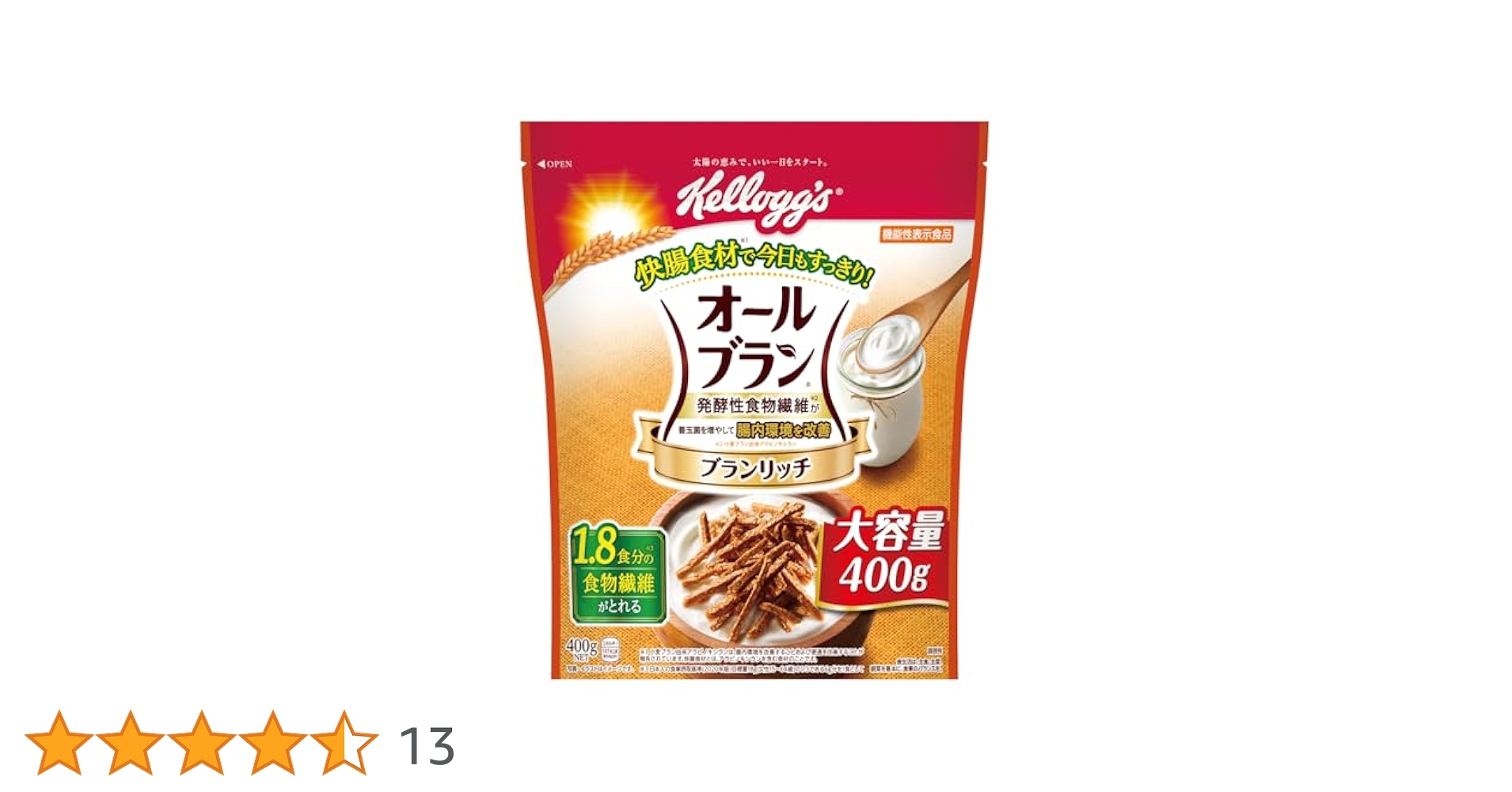 新品未開封　ケロッグ　オールブラン　ブランリッチ　400g×8袋 Amazon.co.jp: ケロッグ オールブランブランリッチ大容量 400g