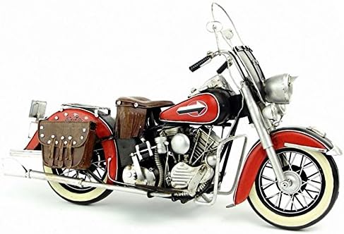 CYXStar Handmade Iron Class Motorcycle Model Antique Iron Motorbike Model Vintage Motorbike Model for Home Decor (Red(1952)