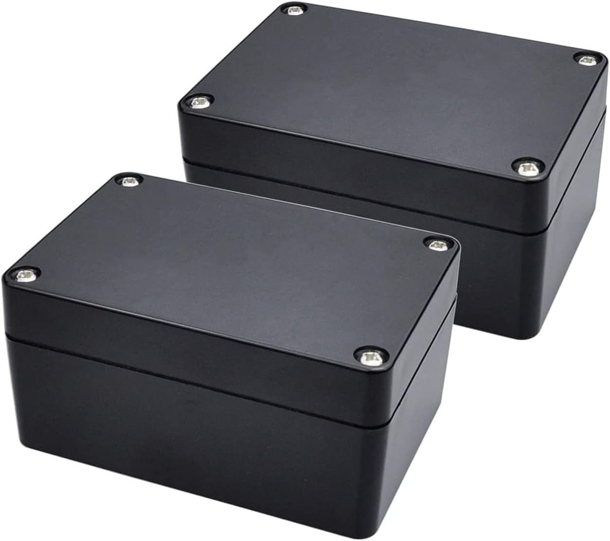 2 Pack Black Waterproof Plastic Project Box ABS IP65 Electronic Junction box Enclosure 100 x 68 x 50 mm