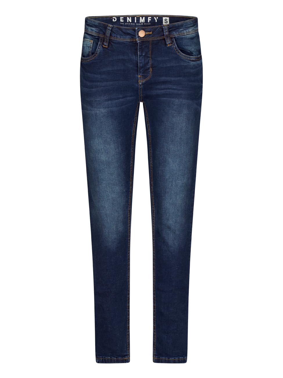 DENIMFY Jeans Damen lang Stretch Slim Fit Mid Waist DFElla Jeanshose