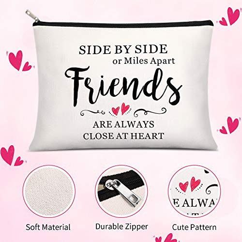Weewooday 5 Pcs Friend Gifts Cosmetic Bags Friendship Makeup Bags for Women Party Favors, Long Distance Friendship, Side by Side Friends Gift, Girls Weekend Gifts for Birthday Teacher4
