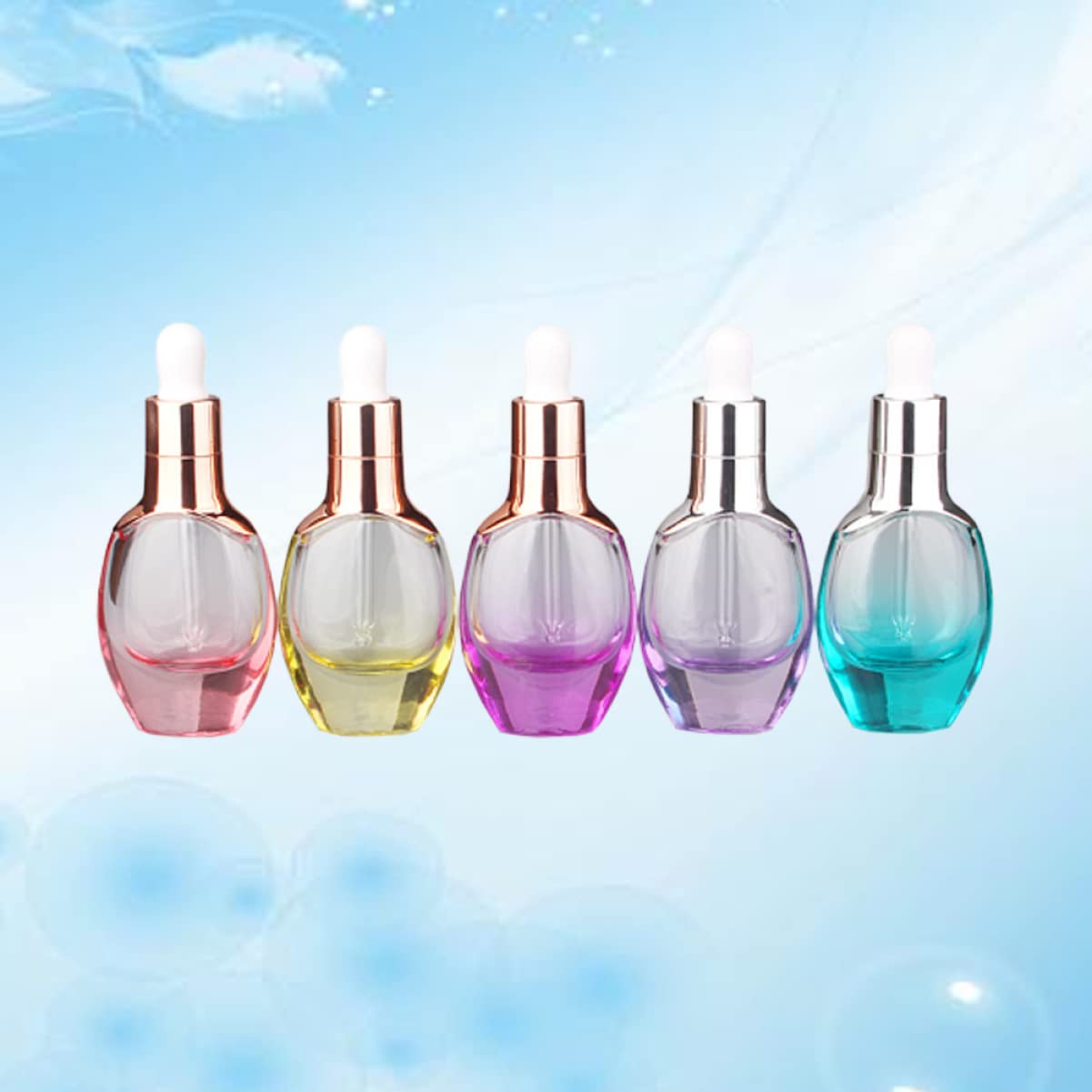 30ml Rollerflaschen Dropper 5er Set Leere Ölflaschen Für Unterverpackungen Praktische Reiseflasche