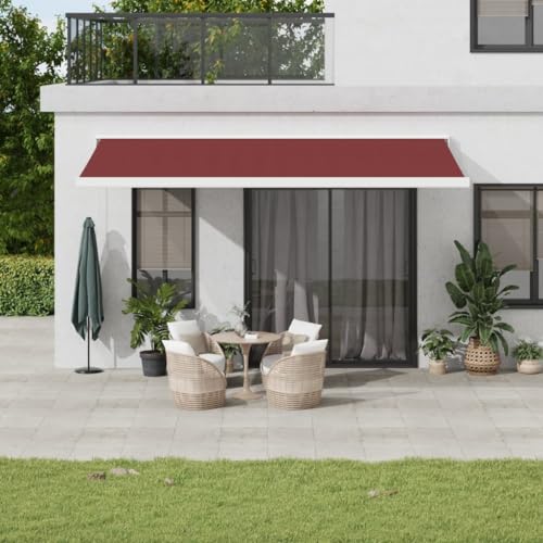 Sufrk Toldo retráctil automático con borde, 500 x 300 cm, para exteriores, enrollable, toldo resistente al sol e impermeable