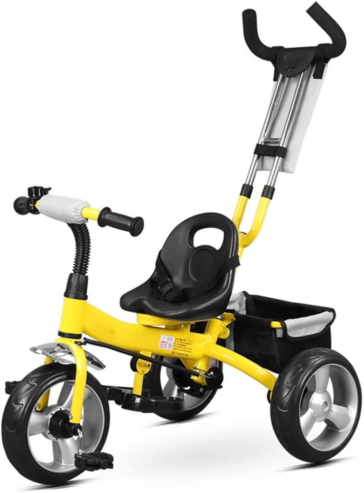 Tricycle Trike Kids Outdoor Tricycle, 1-6 Years Old Girls Boys 4 in 1 with Push Handle Tricycle, Kids' Sunshade Trike (Color: White)