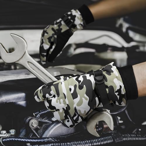 Image of Ski Gloves,Snow Gloves Waterproof Winter Warm Cold Weather Touchscreen Gloves for Parent& Child Kids Skiing,Snowboarding