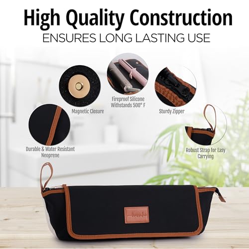 Bolsa de viaje para herramientas de cabello con base resistente al calor miniatura 5