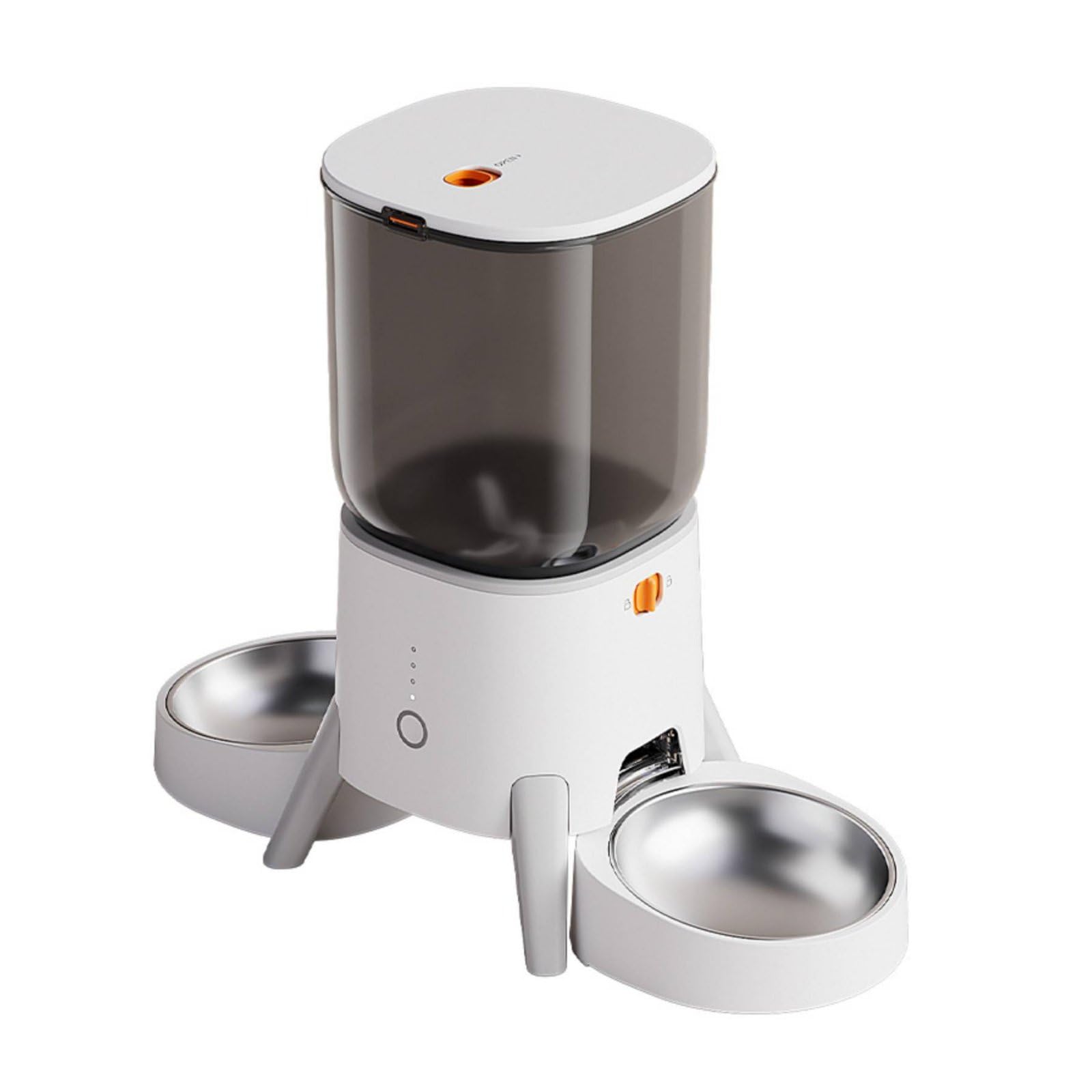 Distributeur Automatique de Croquettes Gamelle Connectée Nourrisseur Temporisé Intelligente Appareil de Distribution, Distributeur Intelligent avec APP, Double Gamelle en Acier Inoxydable, 5L