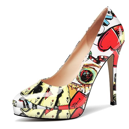 Image of Castamere Womens High Heels Platform Pumps Slip-on Stilettos 12CM Heel Office Dress Shoes